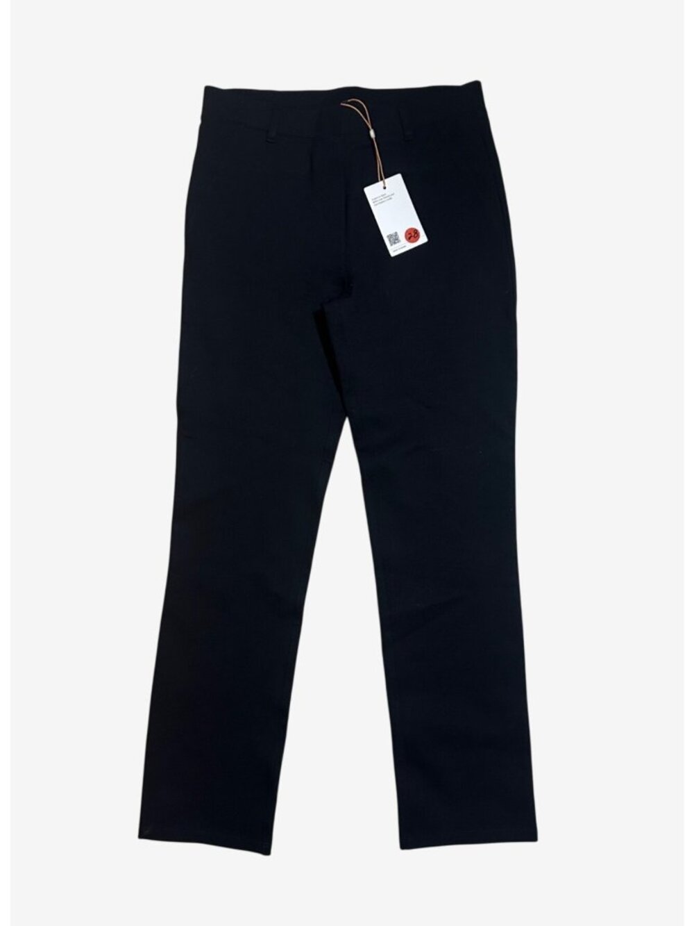 Petite Quince Black Stretch Straight-Leg Pants With Pockets